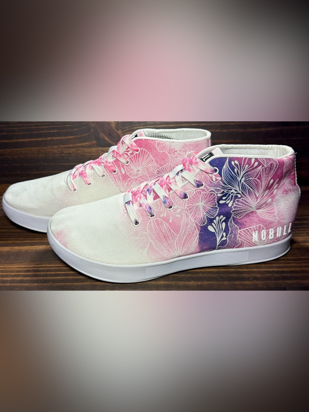 Nobull Canvas Mid Women’s Size 12 Shoes Mulberry Watercolor Athletic Sneakers
